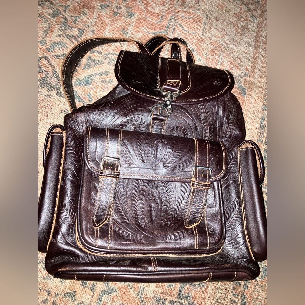 Genuine Leather Handcrafted Backpack - image 1
